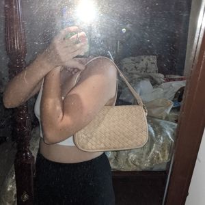 Cole Haan Y2K Mini Beige Leather Shoulder Bag